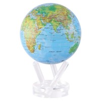 Mova Globe 6" BGE Blue with Relief Map Gloss Finish Self Rotating GLOBE 894220000205  183048063092